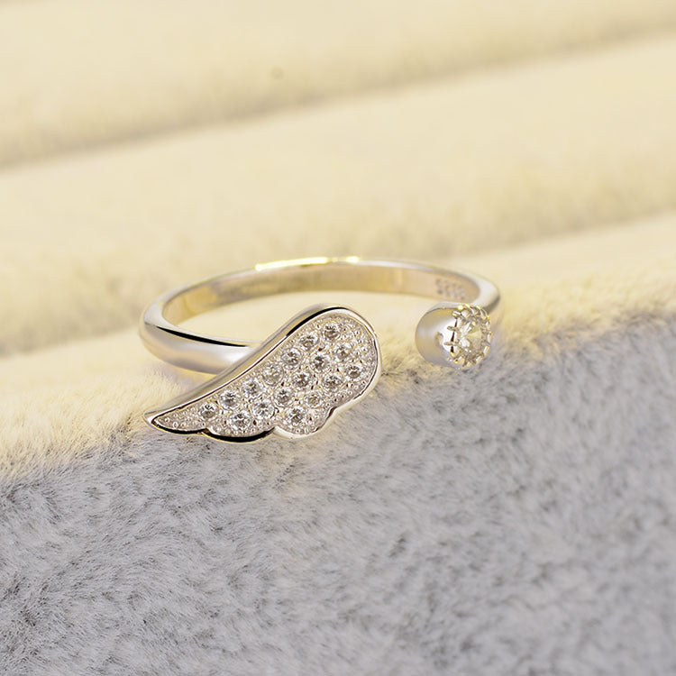 Wing Silver Female Ring Angel Ring Jewelry