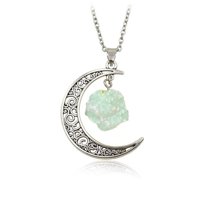 Natural Stone Crystal Necklace Vintage