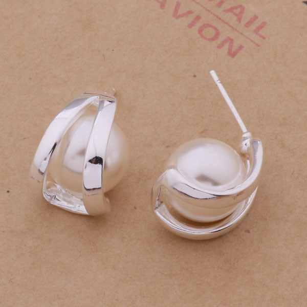 silver pearl earrings