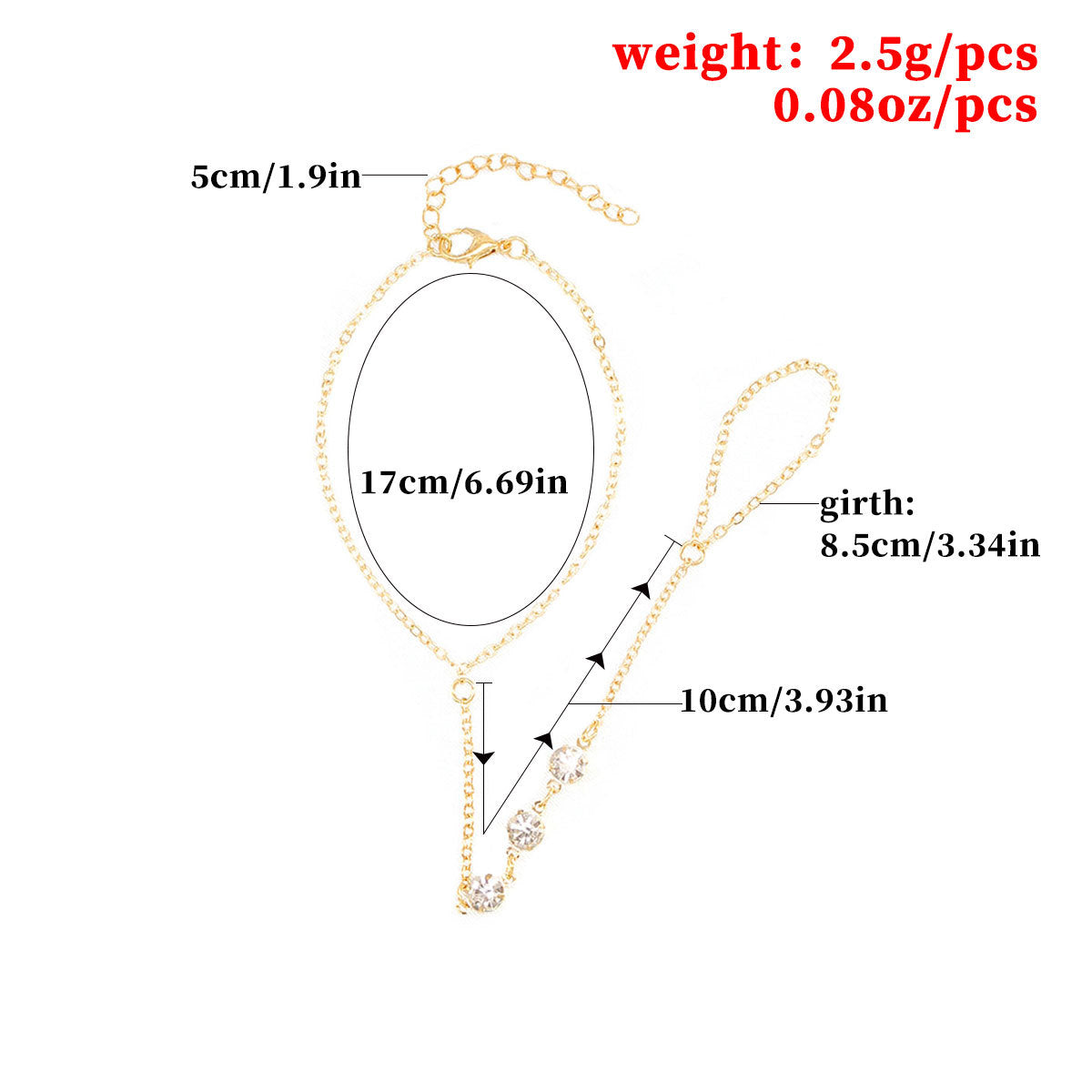 Fashionable Women's Bracelet With Diamonds And Fingers