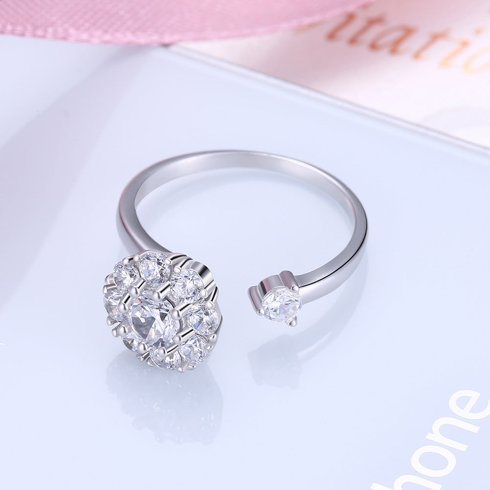 2021 net red new jewelry Yu Hao vibrato with the same rotating ring ring micro-inlaid zircon can be rotated at high speed