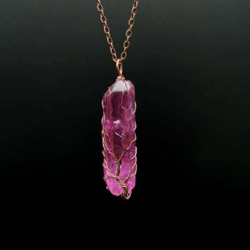 Hand-Wound Colorful Crystal Stone Necklace