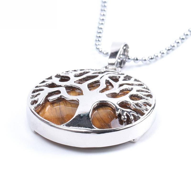 Natural stone pendant Life Tree Necklace