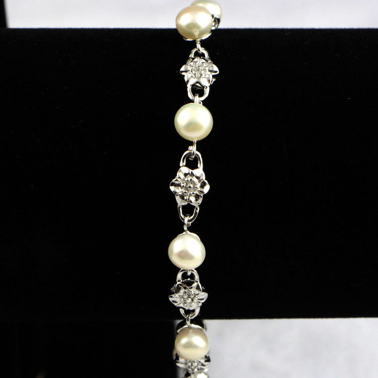 Genuine Pearl Platinum Preserving Color Bracelet