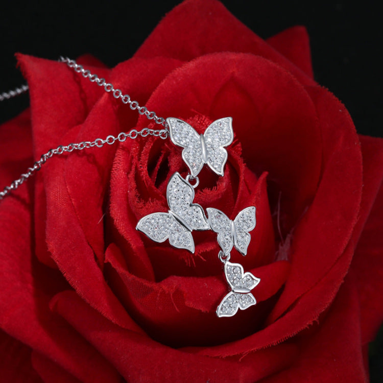 Butterfly and diamond necklace