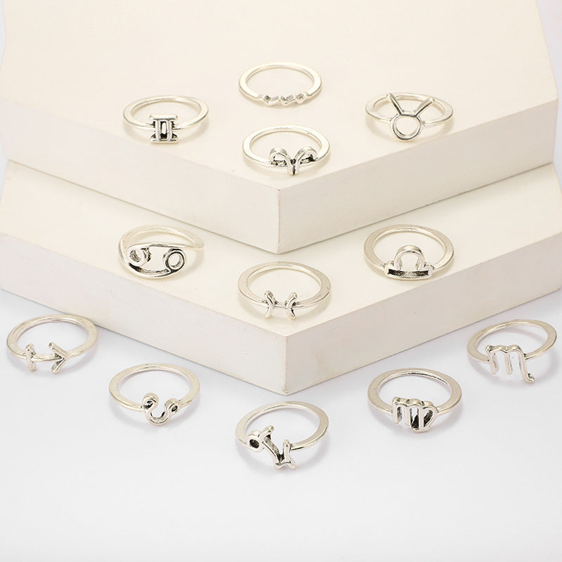 Twelve Constellation Set Joint Ring