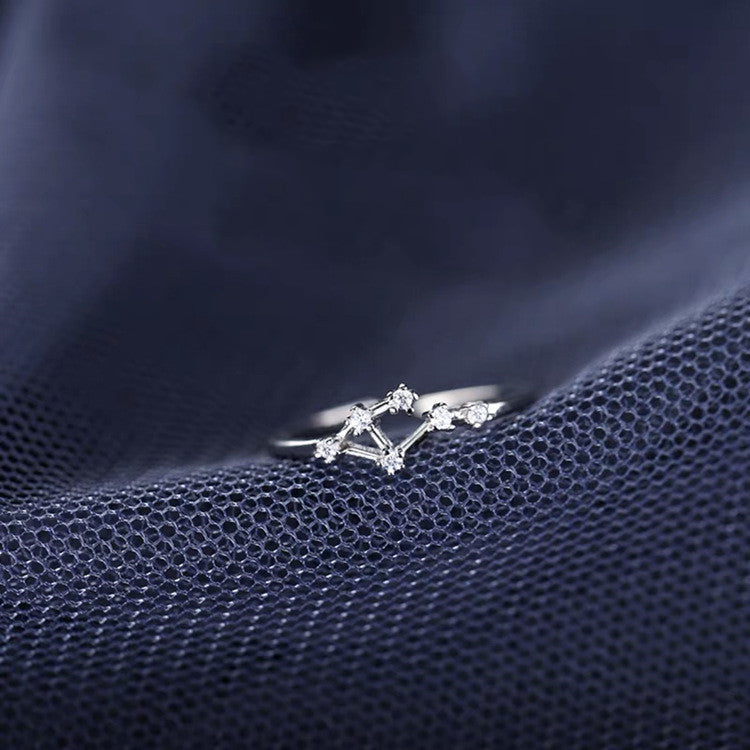 S925 Silver Twelve Constellation Ring Female