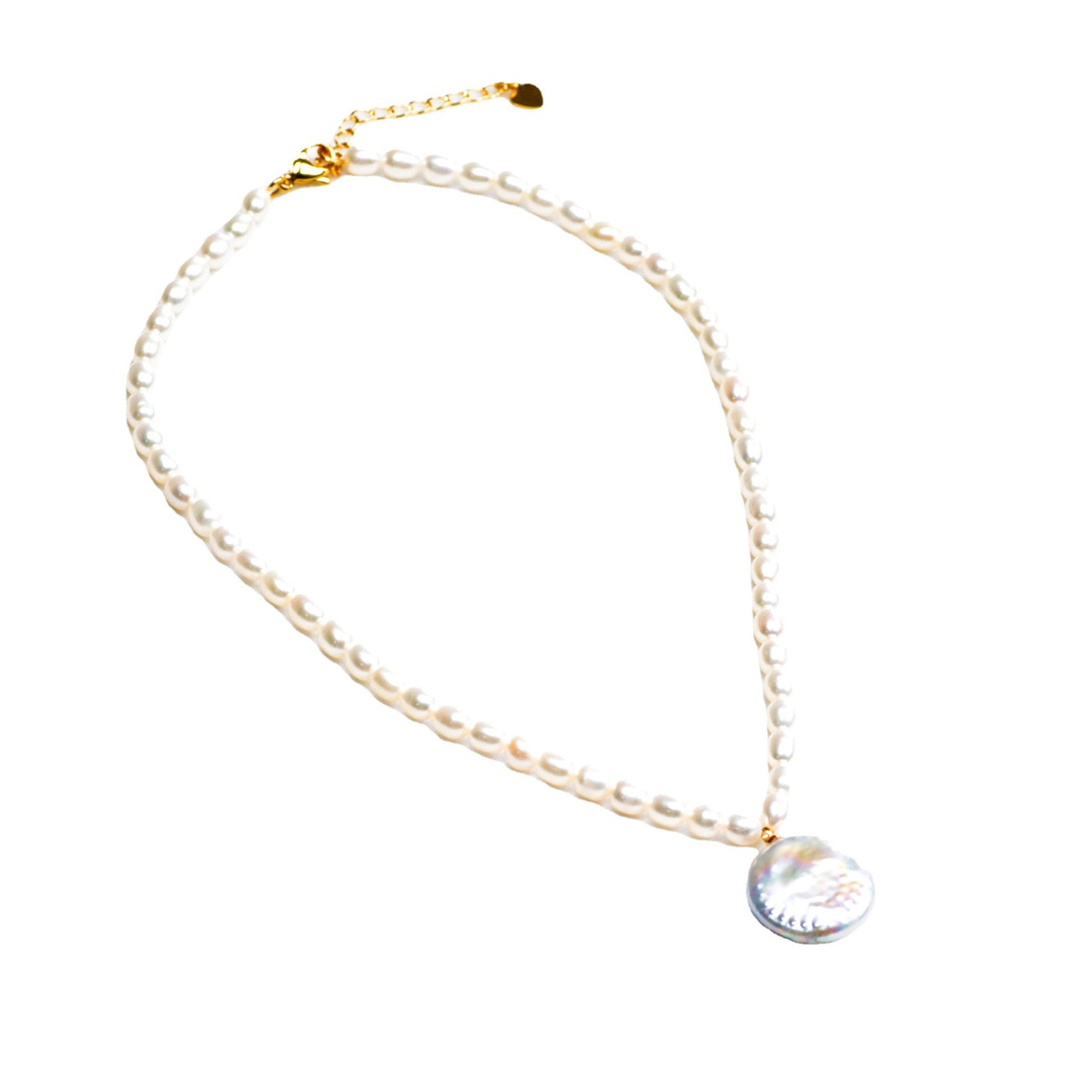 Freshwater Pearl Button Beads Necklace