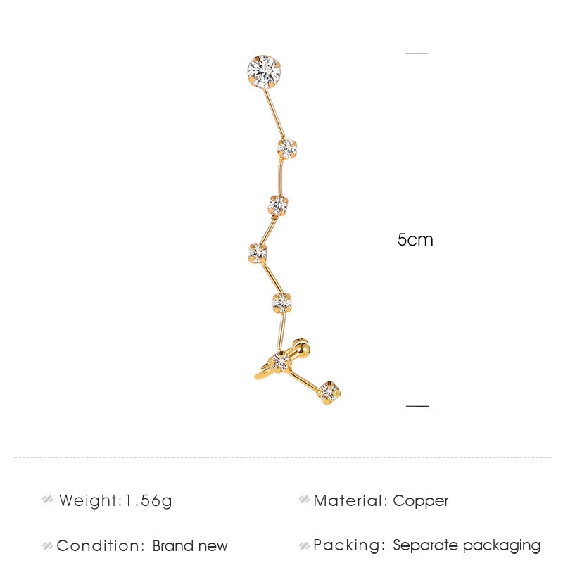 Diamond-studded small fresh earrings