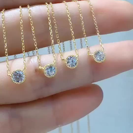 925 Silver Diamond Women's Necklace Clavicle Chain