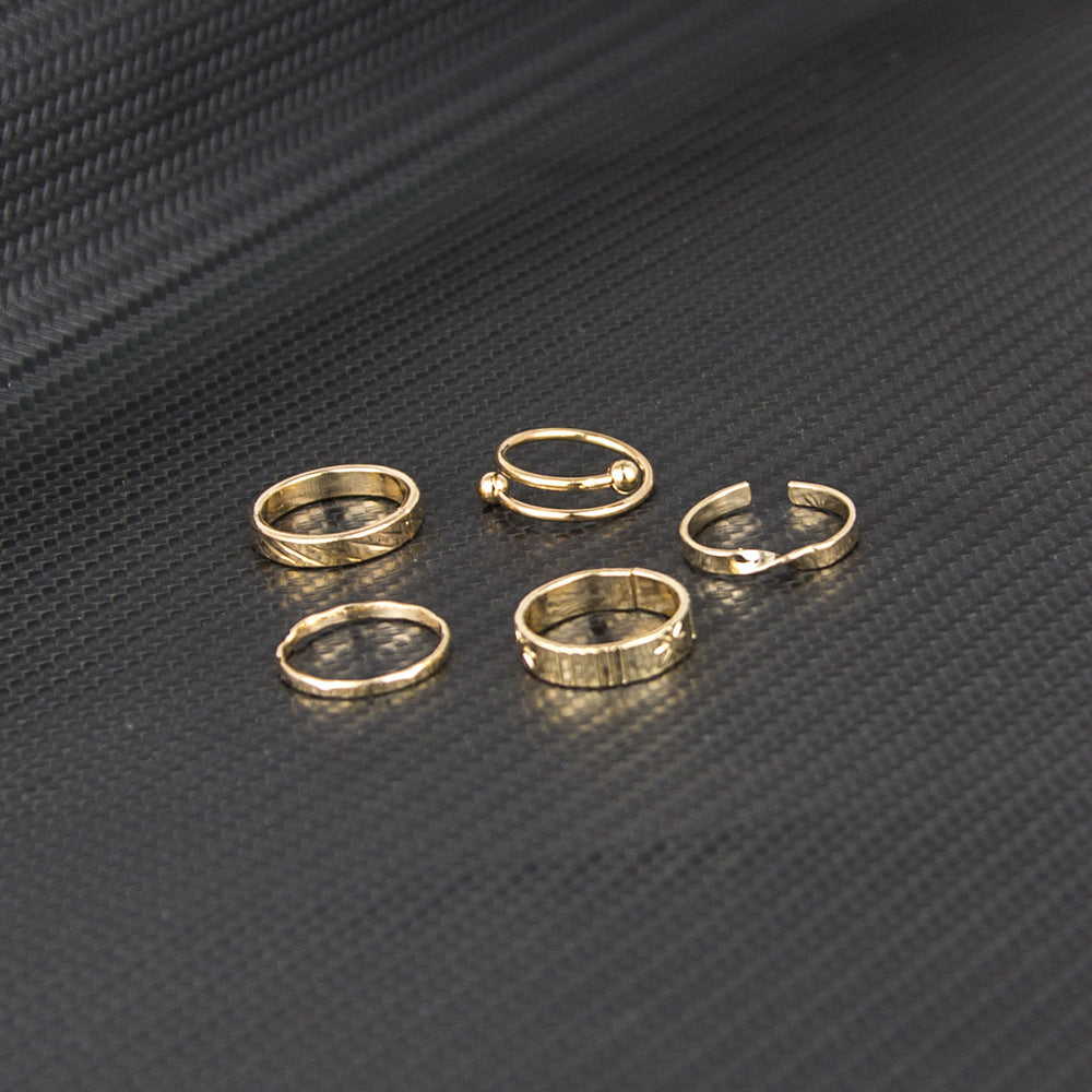 Retro Ring Ins Niche Temperament Metal Ring Set