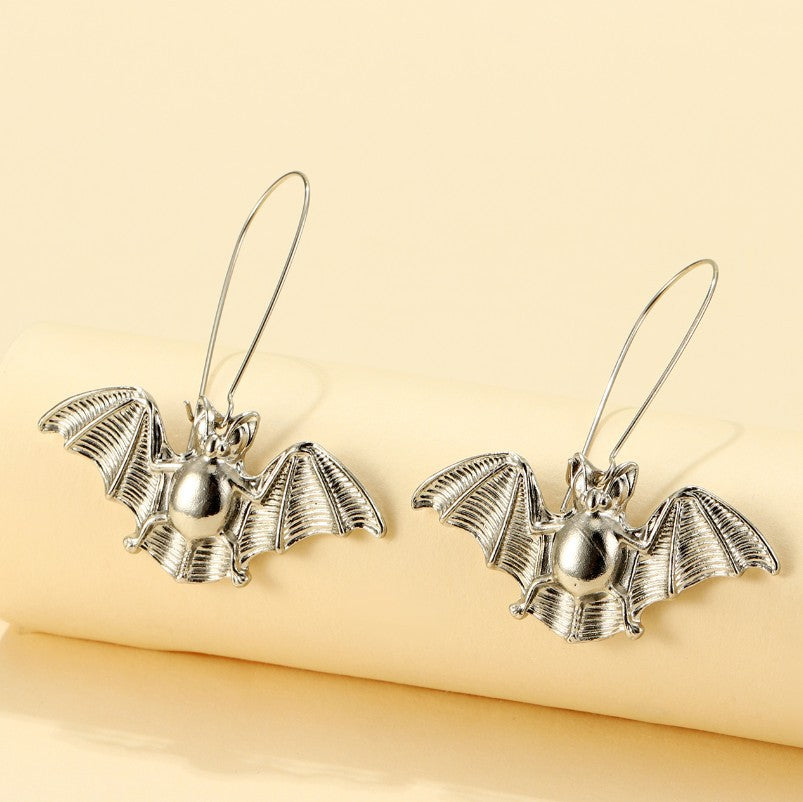 European And American New Retro Big Bat Earrings Bat Gothic Halloween Earrings