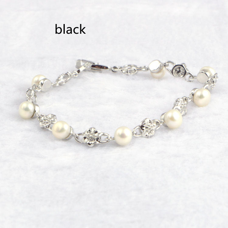 Genuine Pearl Platinum Preserving Color Bracelet