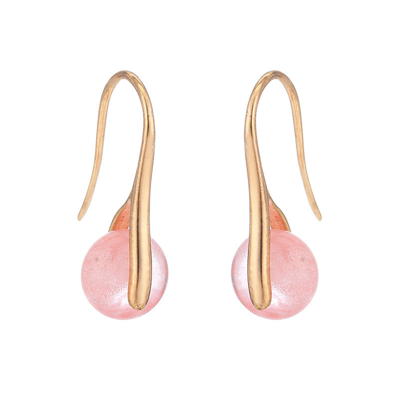Textured Natural Stone Female Earrings