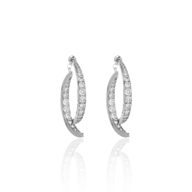 Ladies Fashion Full Diamond Niche Earrings