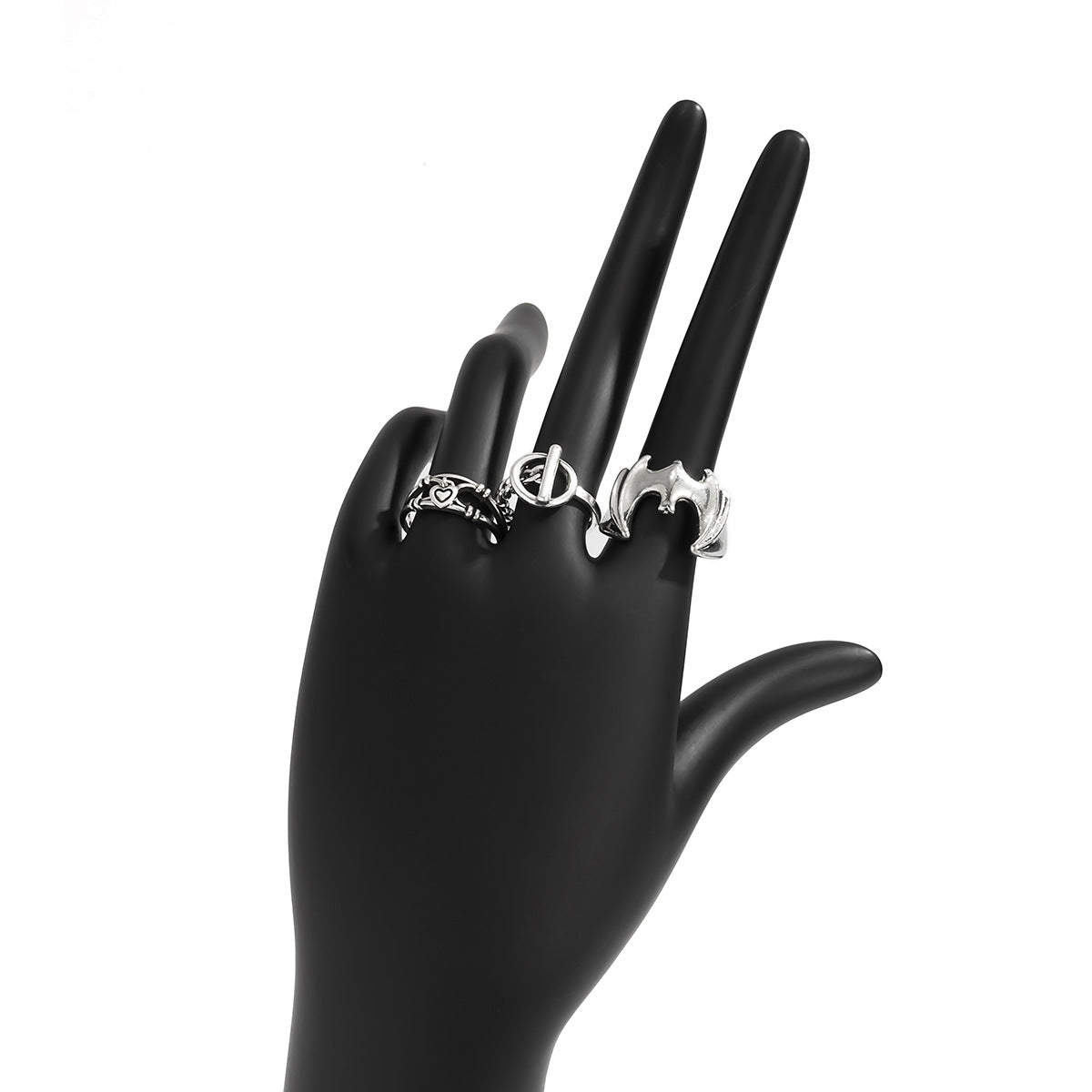 Hollow Bat Ot Buckle Set Ring Ring Hip Hop