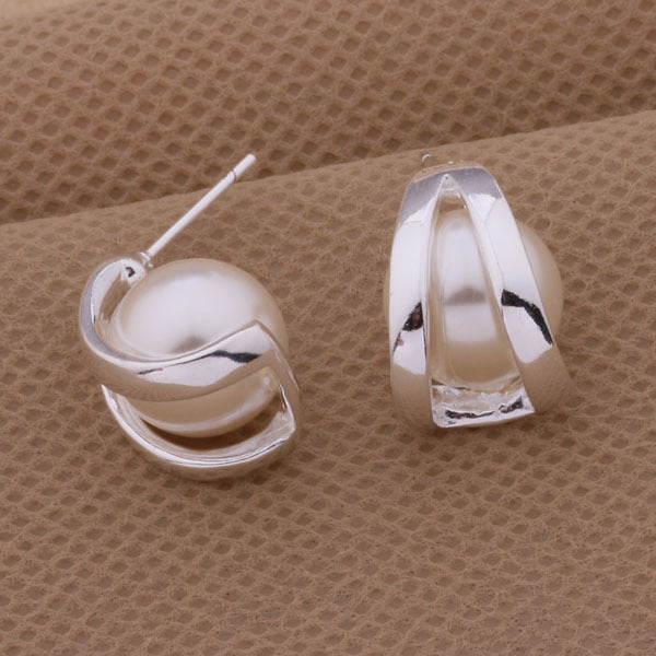 silver pearl earrings