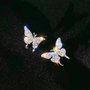 Petite Mini Diamond Butterfly Stud Earrings