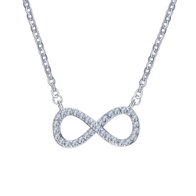 Titanium steel and diamond necklace
