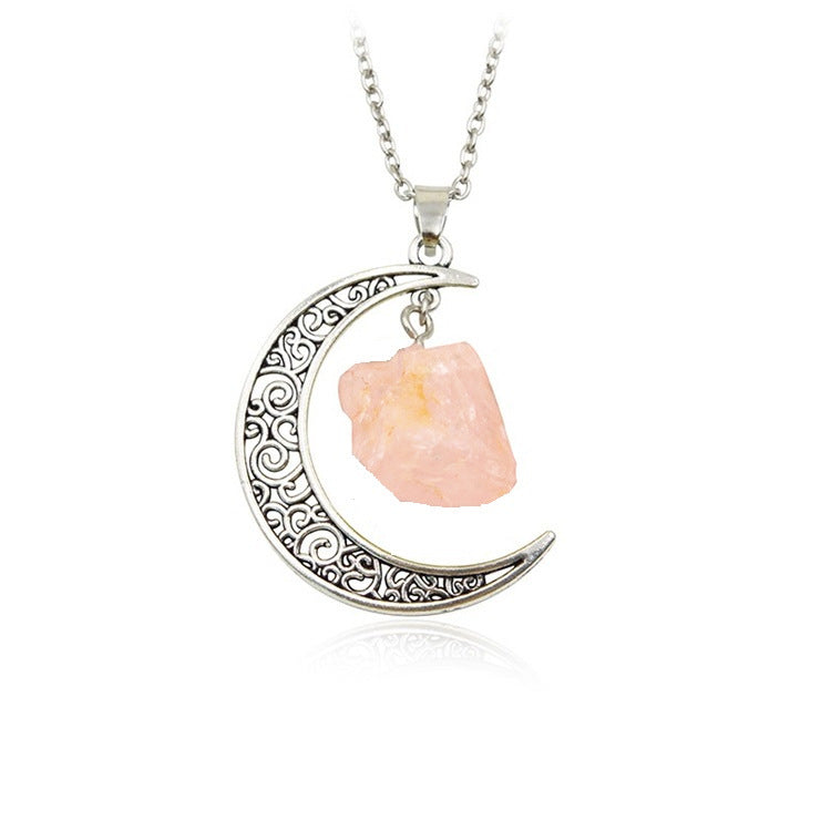 Natural Stone Crystal Necklace Vintage