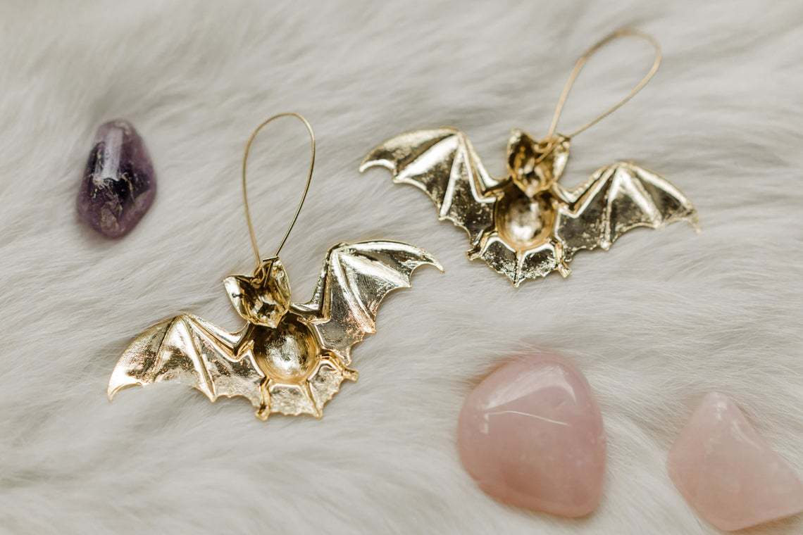 European And American New Retro Big Bat Earrings Bat Gothic Halloween Earrings