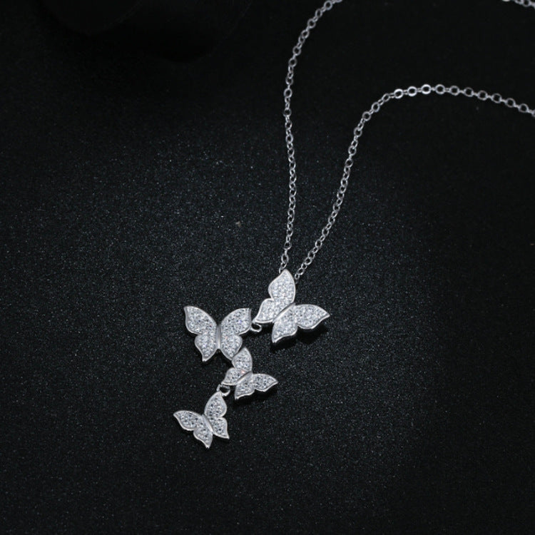 Butterfly and diamond necklace