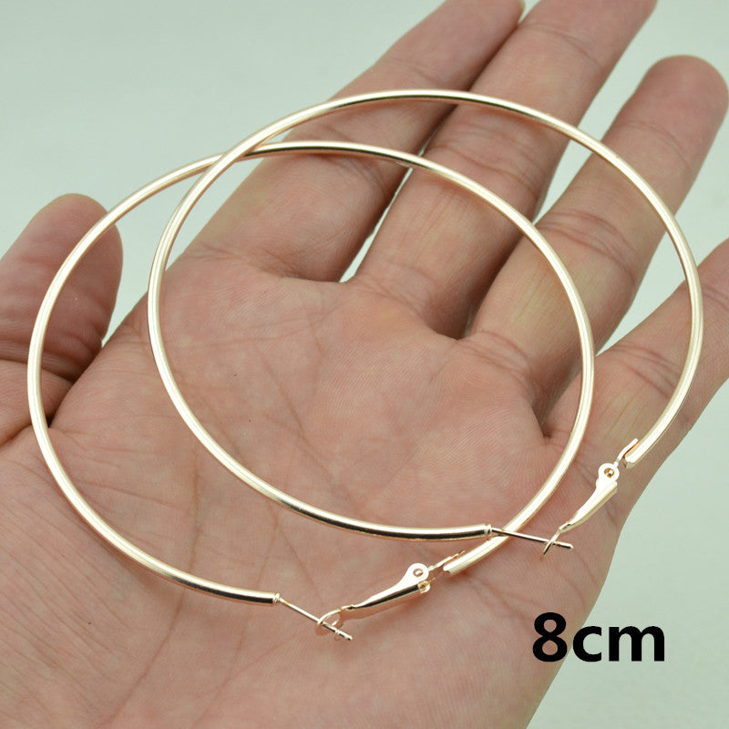 European And American Rose Gold Hoop Earrings