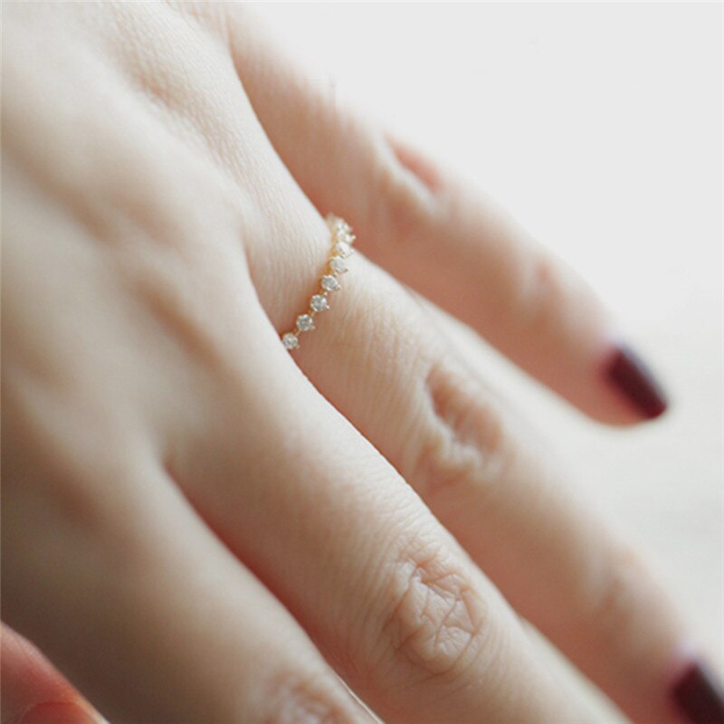 14k yellow gold ring Japanese ultra-fine and delicate diamond lace ring