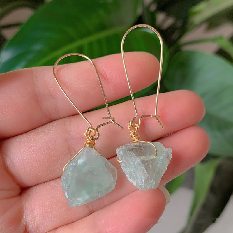 Natural Crystal Irregular Stone Stud Earrings