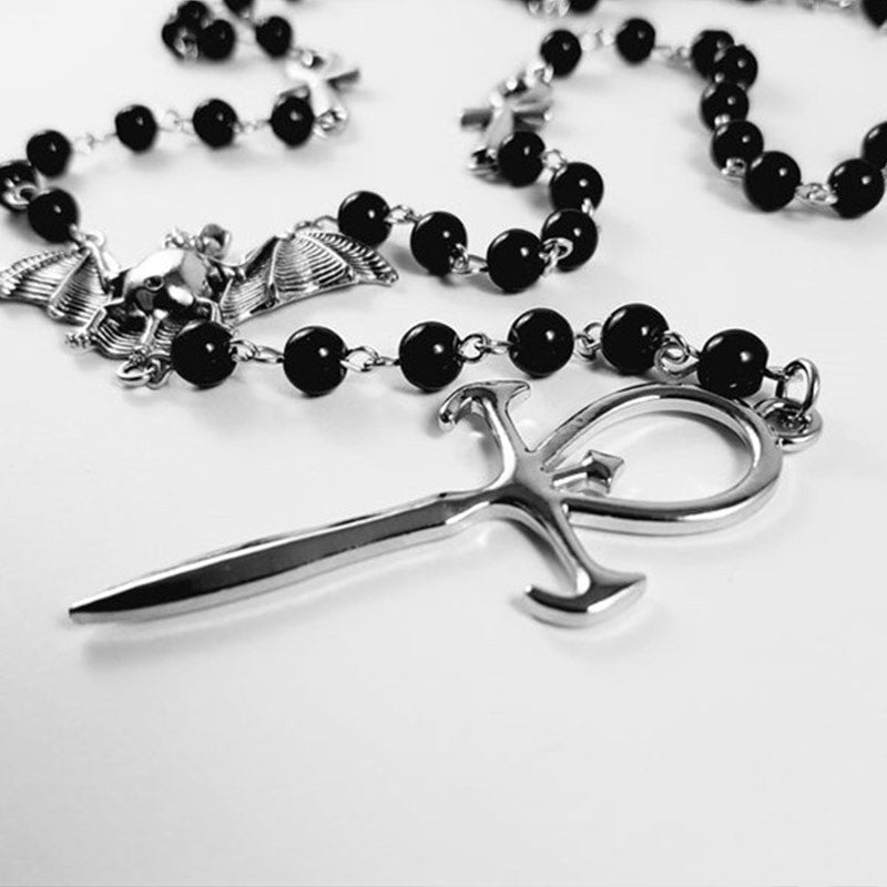 Metal Ankh Pendant Necklace Mysterious Gothic