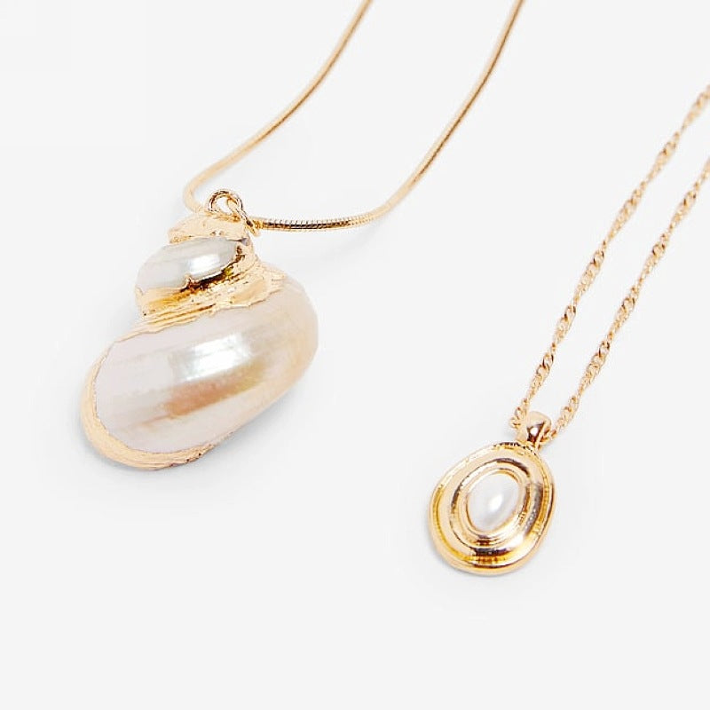 Multilayer Pearl Cross Necklace