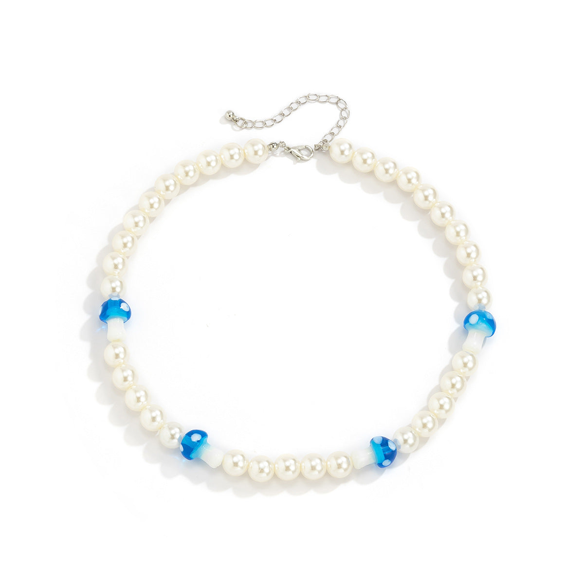 Pastoral Style Mushroom Imitation Pearl Necklace