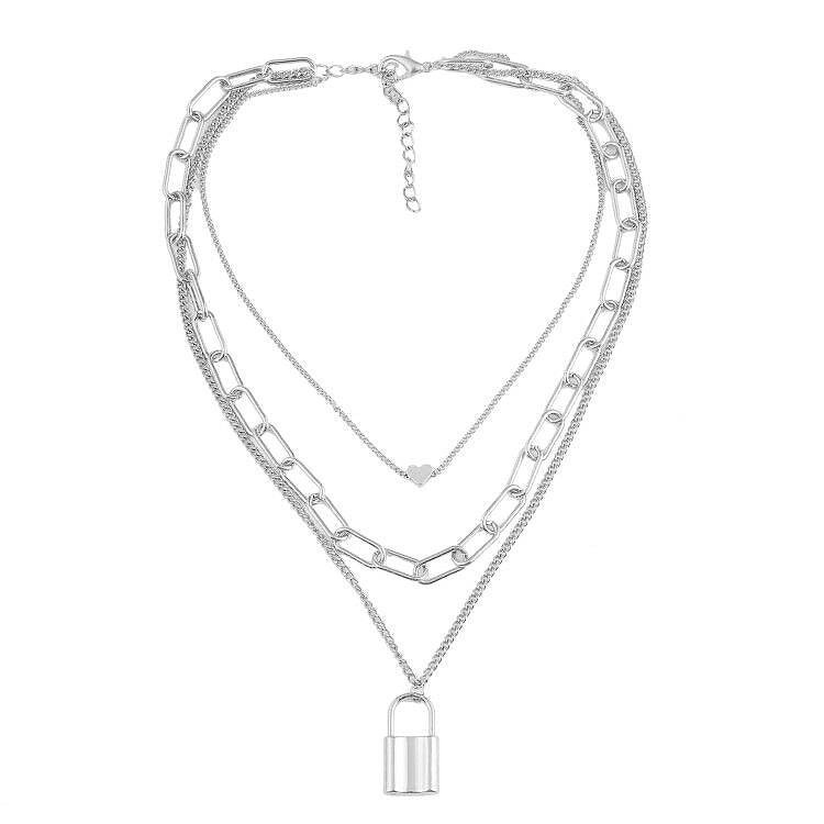 Multilayer Pearl Cross Necklace