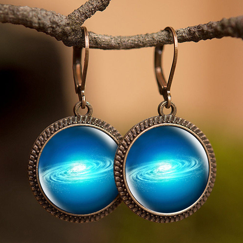 French Time Stone Star Maple Earrings