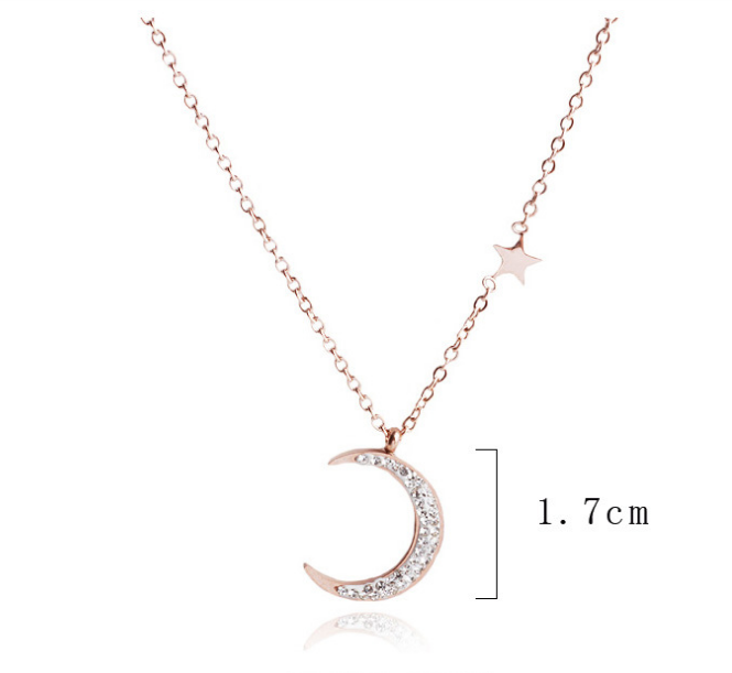 Titanium steel clay mud diamond star necklace