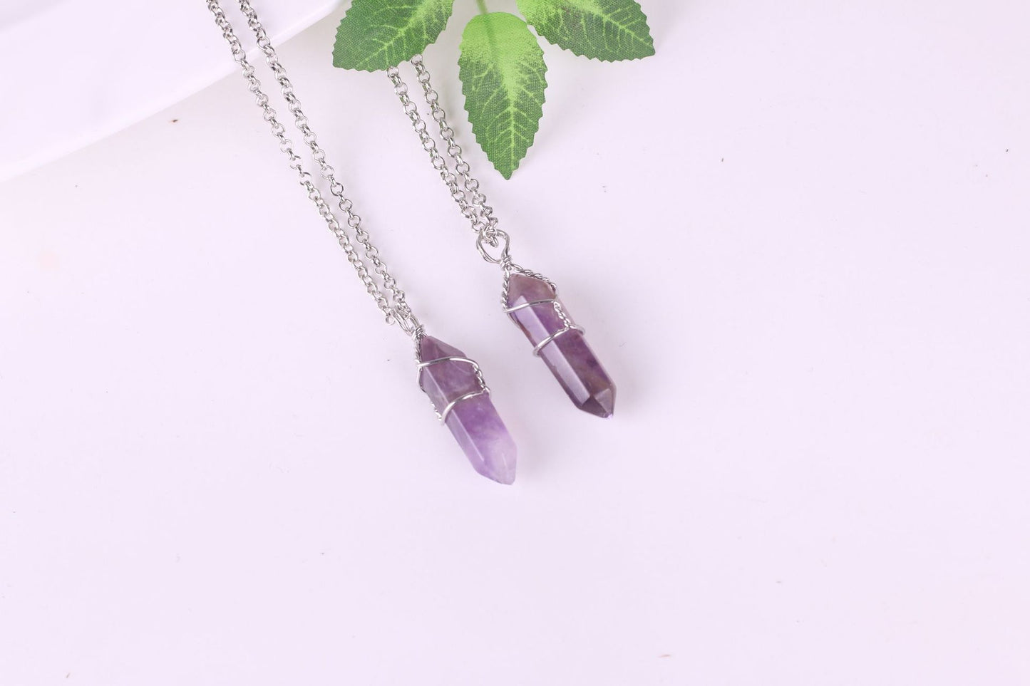 Hexagonal Crystal Agate Bullet Pendant Necklace
