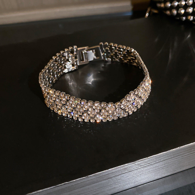 Women's Full Diamond Wide Version All Match Temperament Bracelet