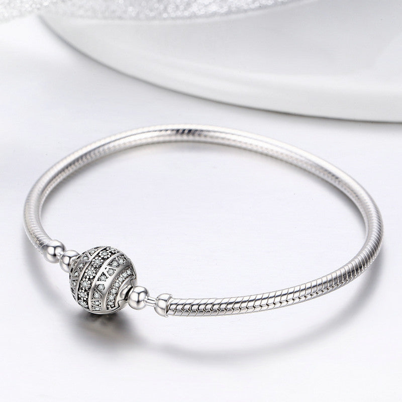 Fashionable Simple S925 Sterling Silver Bangle Bracelet