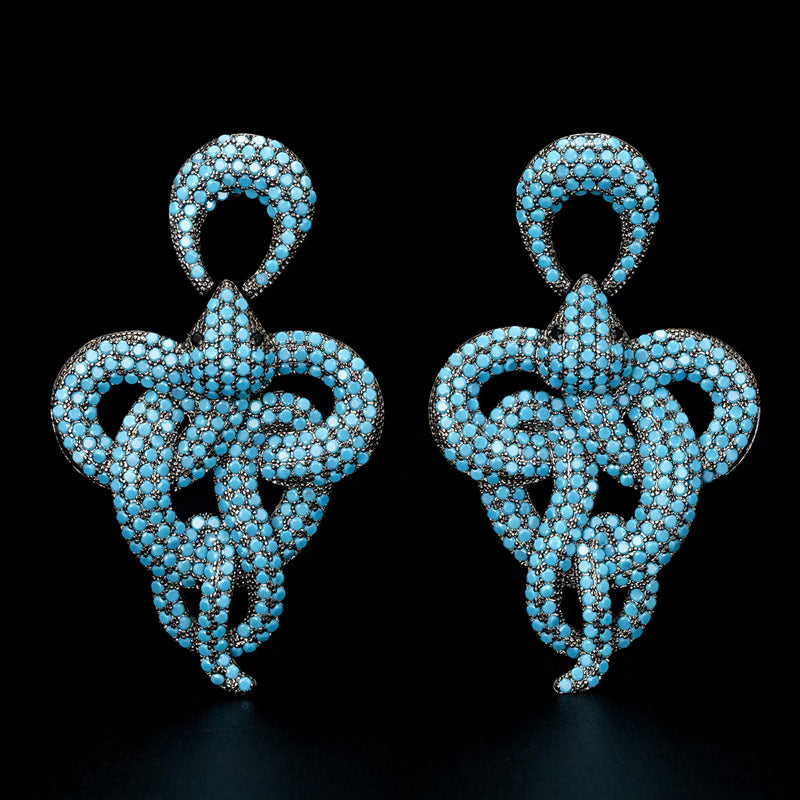 Snake Stud Earrings Gothic Style Big Earrings