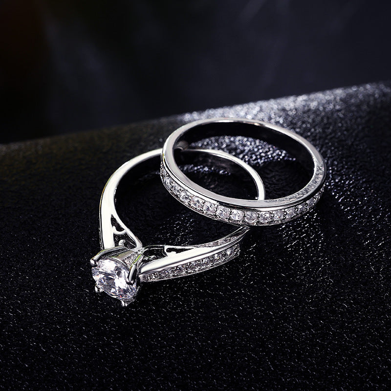 Pure copper inlaid zirconium ring