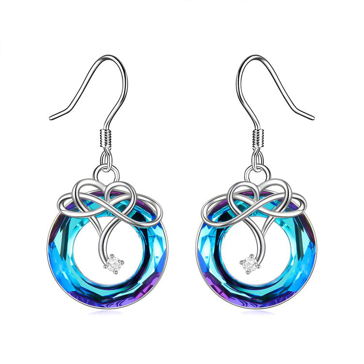 Infinite Love Crystal Necklace And Earrings Suite