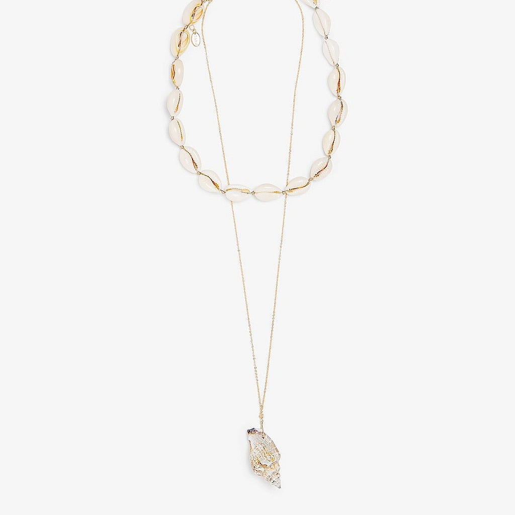Multilayer Pearl Cross Necklace