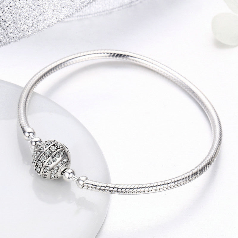 Fashionable Simple S925 Sterling Silver Bangle Bracelet