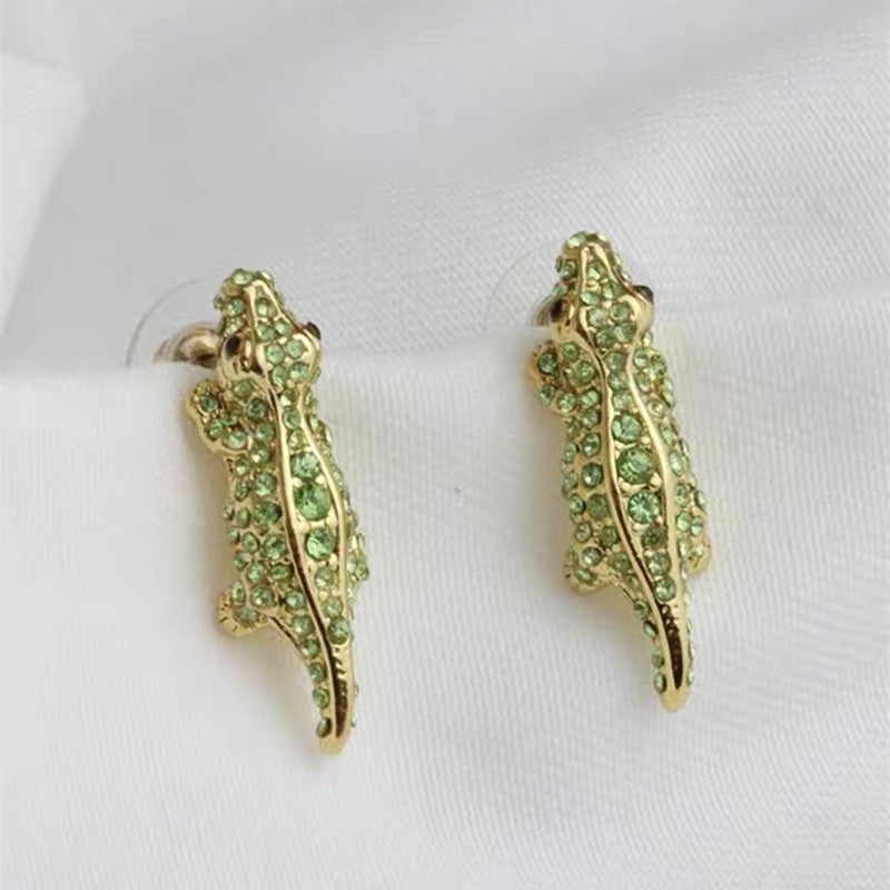 Tide Diamond Inlaid Small Earrings