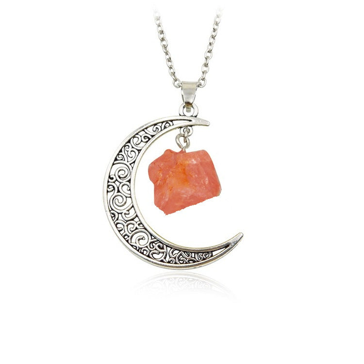 Natural Stone Crystal Necklace Vintage