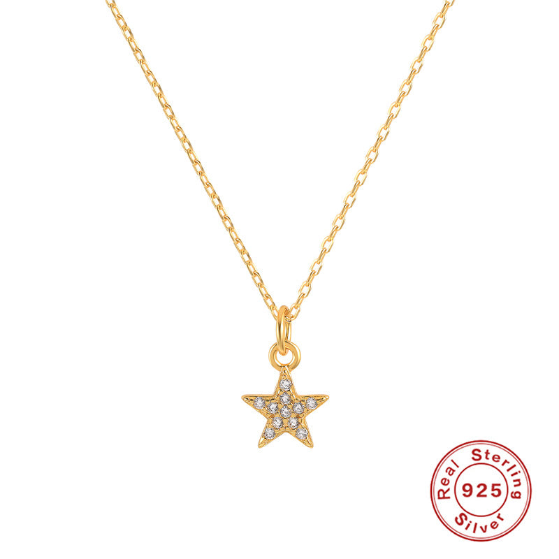Women's Diamond Geometric Pendant Necklace Clavicle Chain
