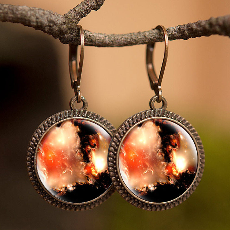 French Time Stone Star Maple Earrings