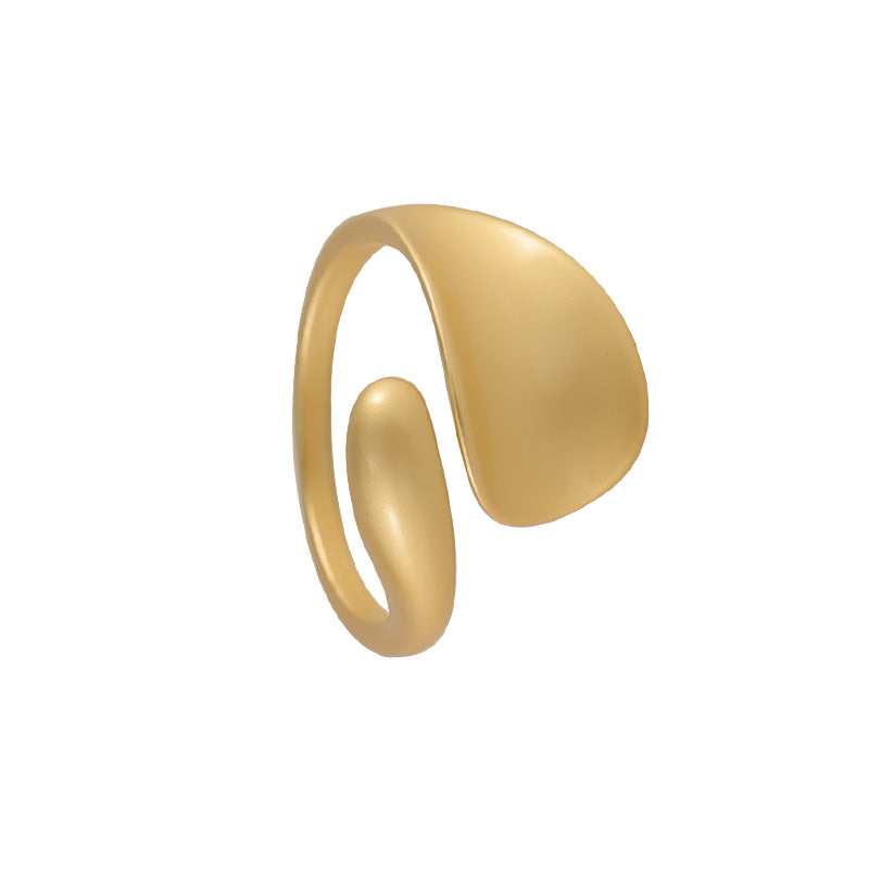 Fashion Personality Highend Sense Matte Gold Cold Wind Ring
