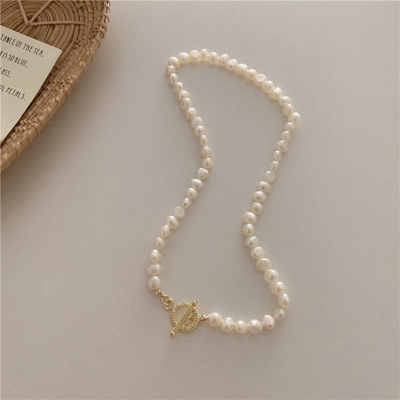 Vintage Natural Pearl Necklace Frosty Bracelet