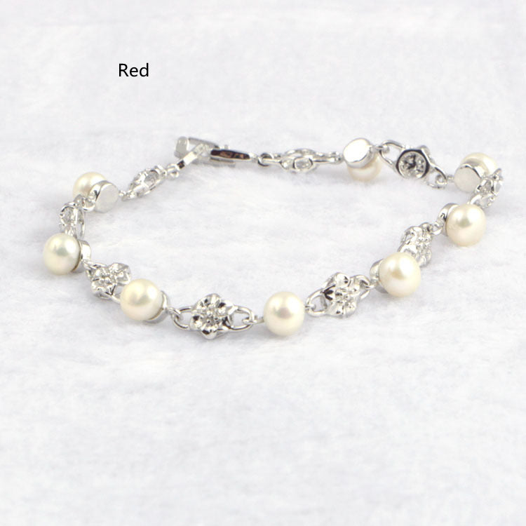 Genuine Pearl Platinum Preserving Color Bracelet